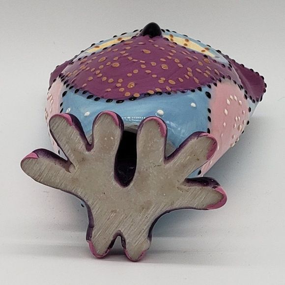 Green Earth Purple Blue Pink Owl Bobble Figurine - Picture 3 of 14